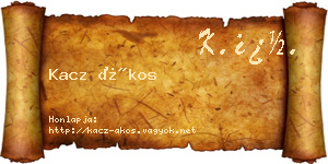 Kacz Ákos névjegykártya